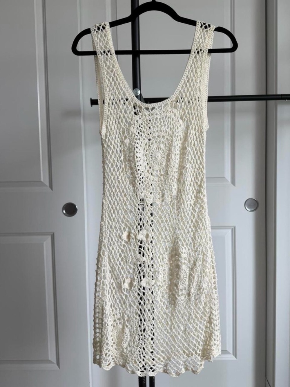Solitaire Cream Crochet Sleeveless Cover-Up